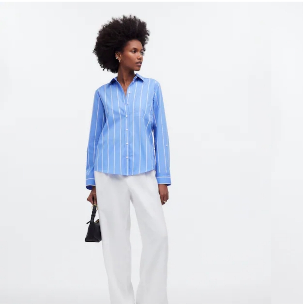 Madewell Blue Striped Women's Shirt